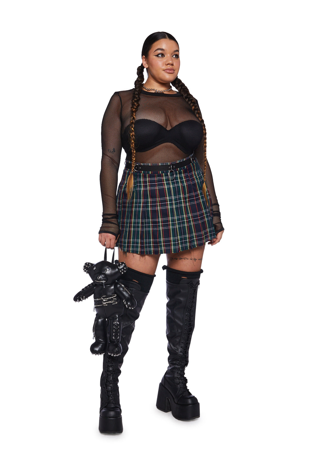 Current Mood Plus Size Plaid Skirt Blue - Image 2