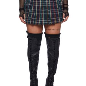 Current Mood Plus Size Plaid Skirt Blue