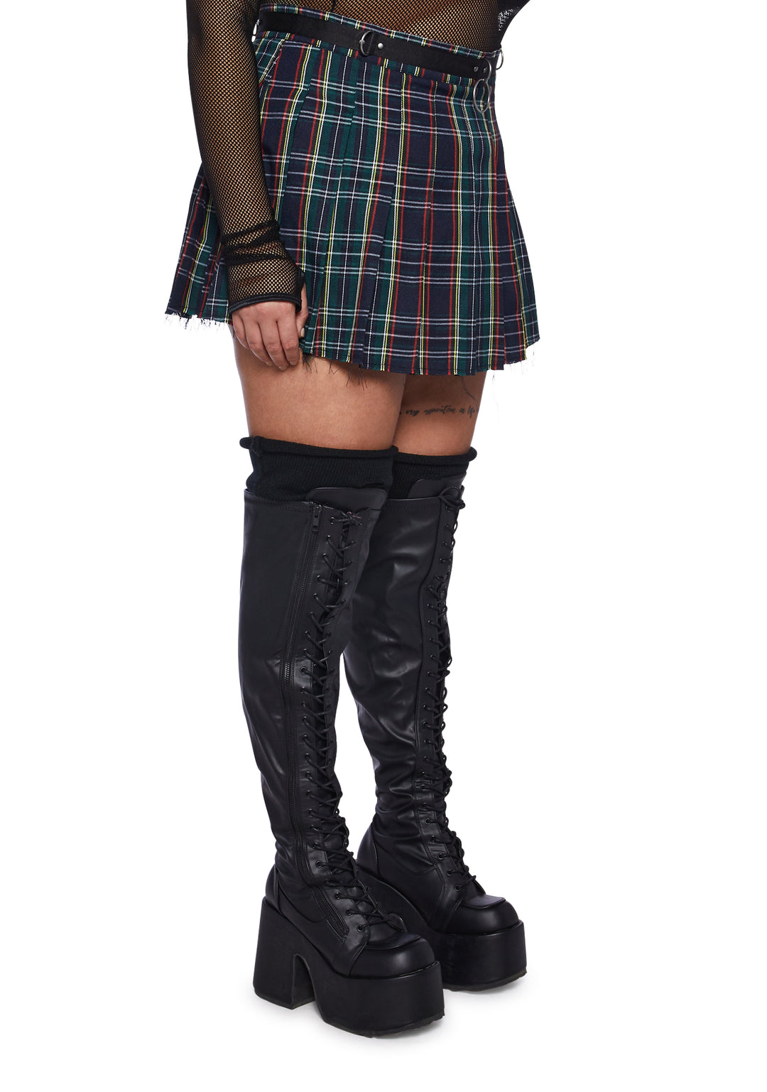 Current Mood Plus Size Plaid Skirt Blue - Image 3