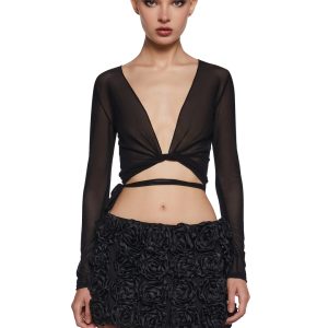 Current Mood Noir Dirty Rich Wrap Top