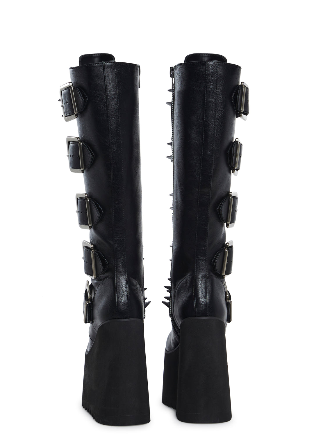 Widow Vegan Leather Buckle Platform Boots - Image 4