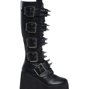 Widow Vegan Leather Buckle Platform Boots