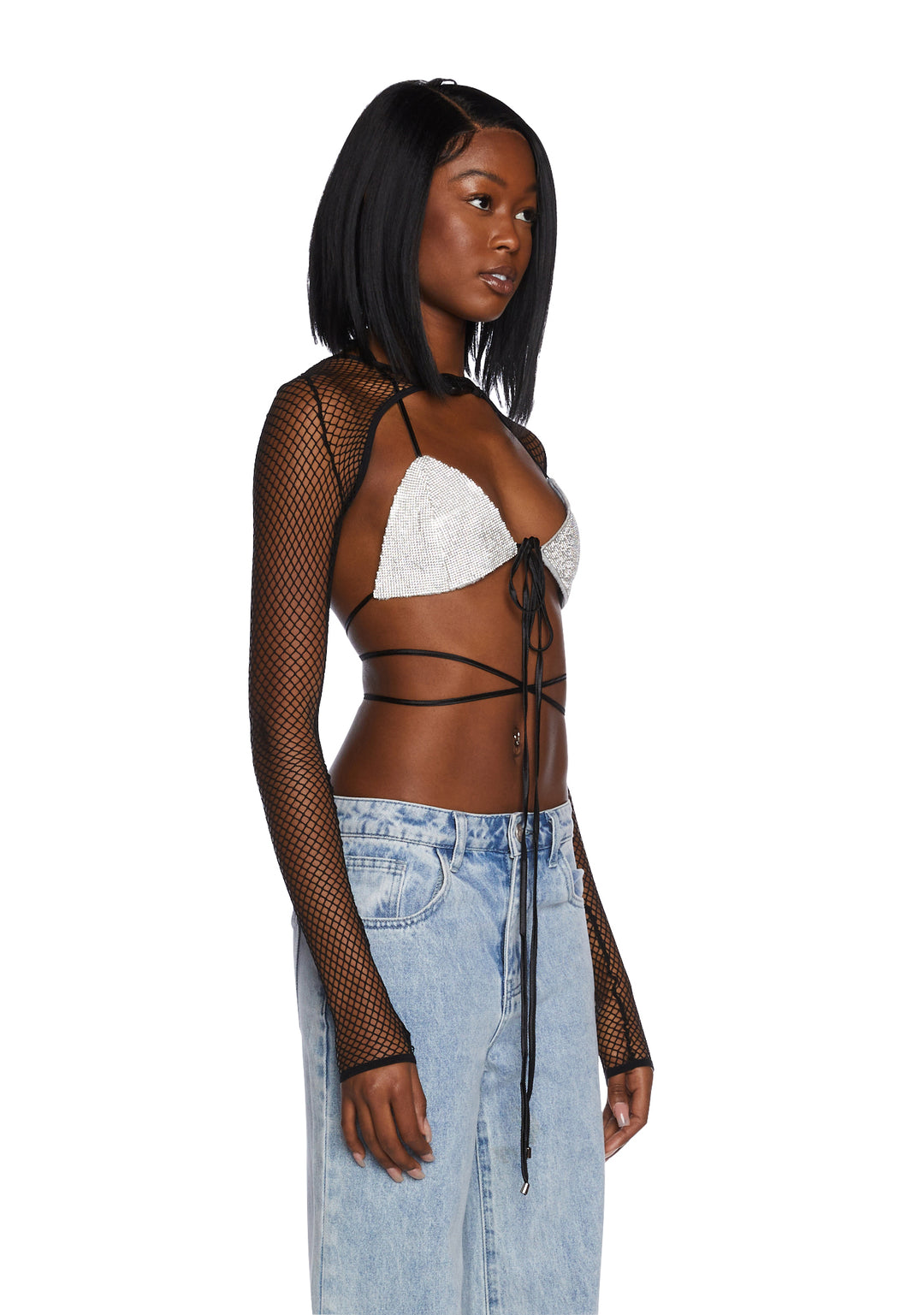 Poster Grl Fishnet Shrug - Black - Image 3