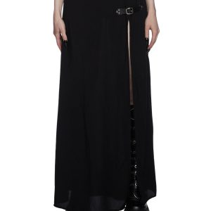 Widow Buckle Slit Maxi Skirt