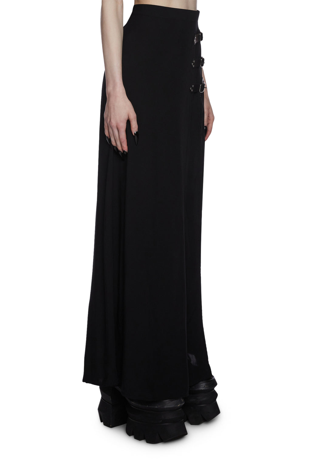Widow Buckle Slit Maxi Skirt - Image 5