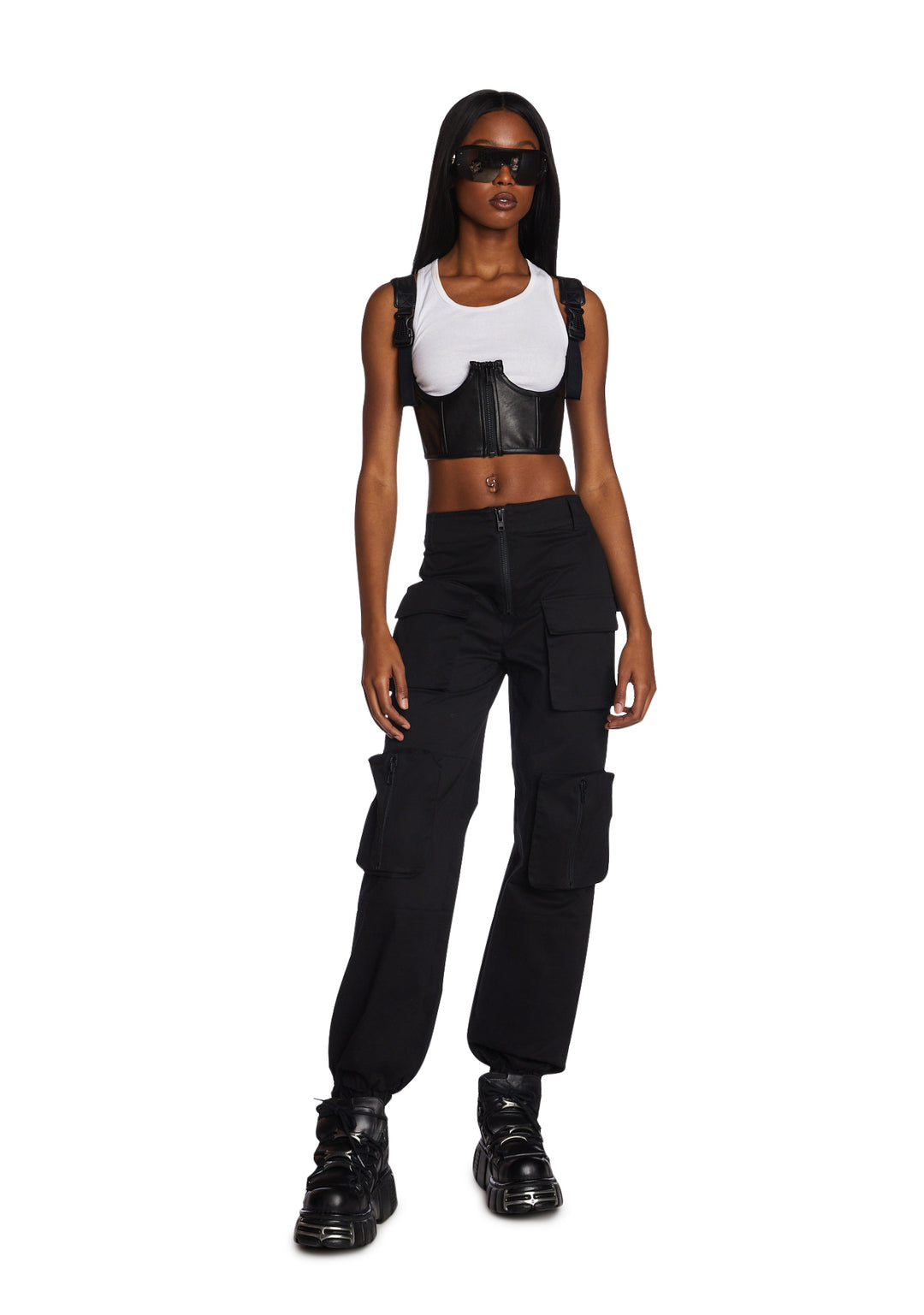 Poster Grl Multi Pocket Cargo Pants - Black - Image 2