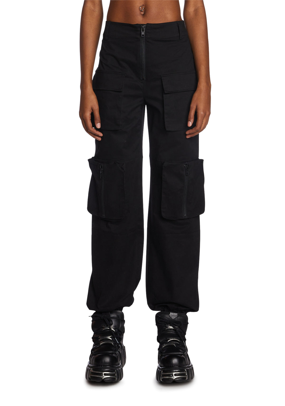 Poster Grl Multi Pocket Cargo Pants - Black