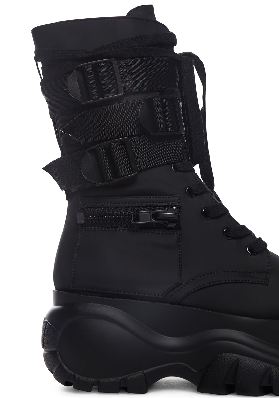 Poster Grl Buckled Platform Pocket Combat Boots - Image 2