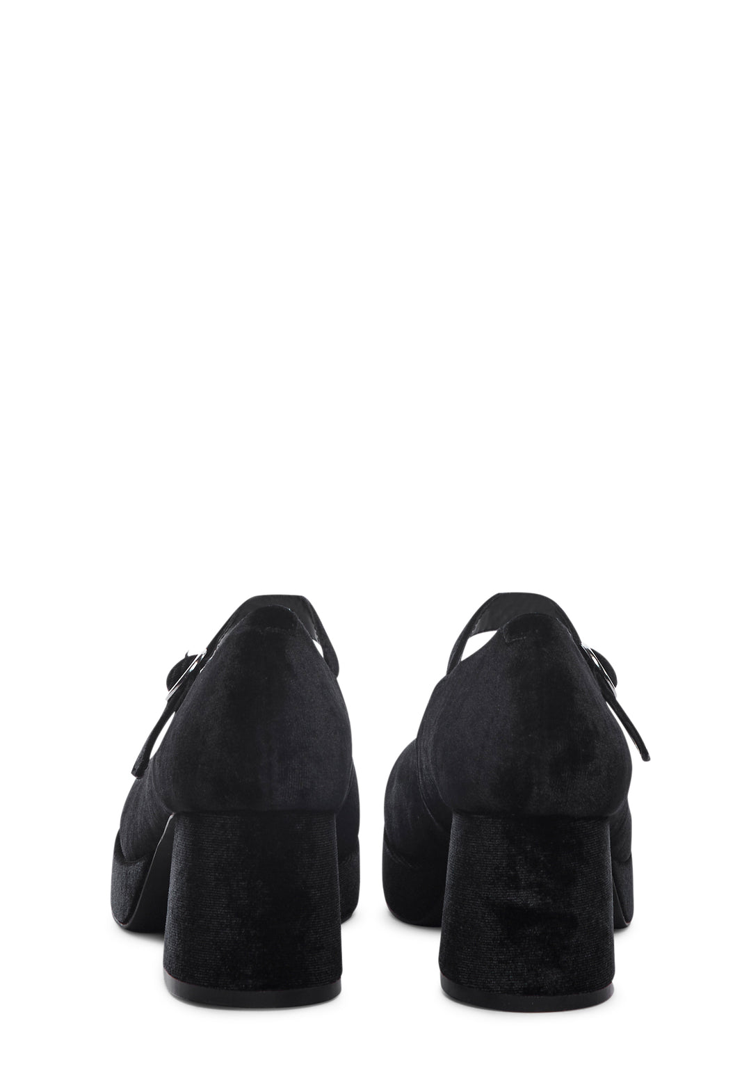 Delia's Velvet Platform Mary Janes Black - Image 4