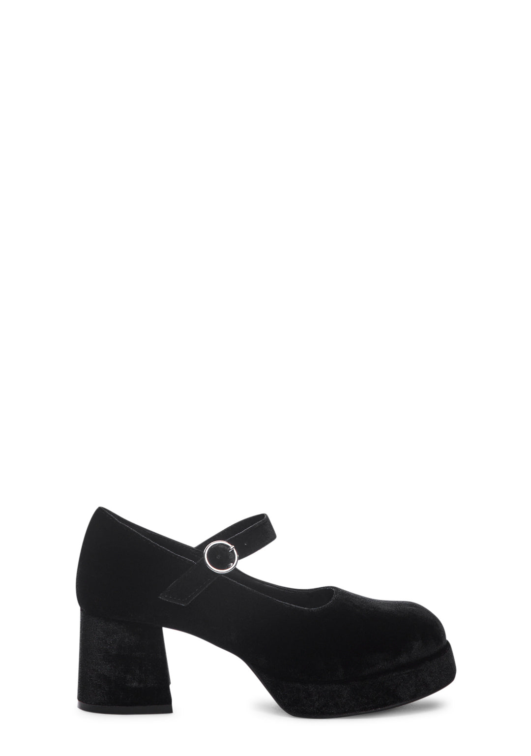 Delia's Velvet Platform Mary Janes Black