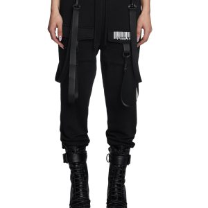 Club Exx Barcode Print Cargo Joggers - Black
