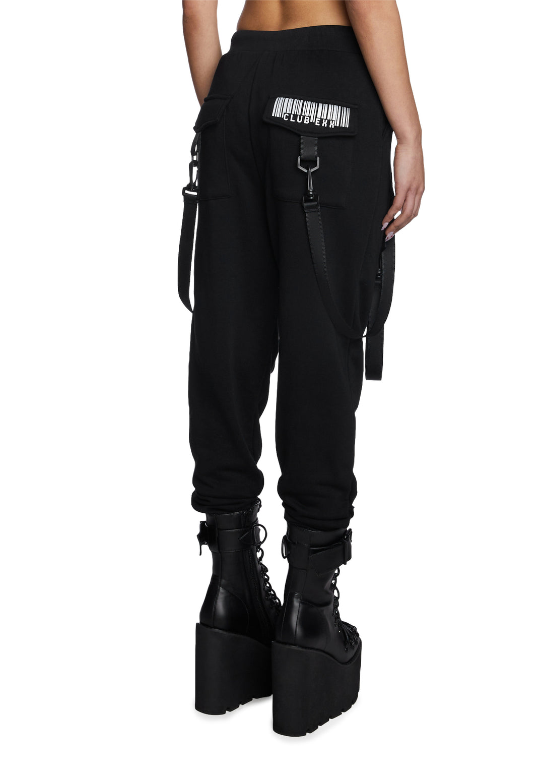 Club Exx Barcode Print Cargo Joggers - Black - Image 4