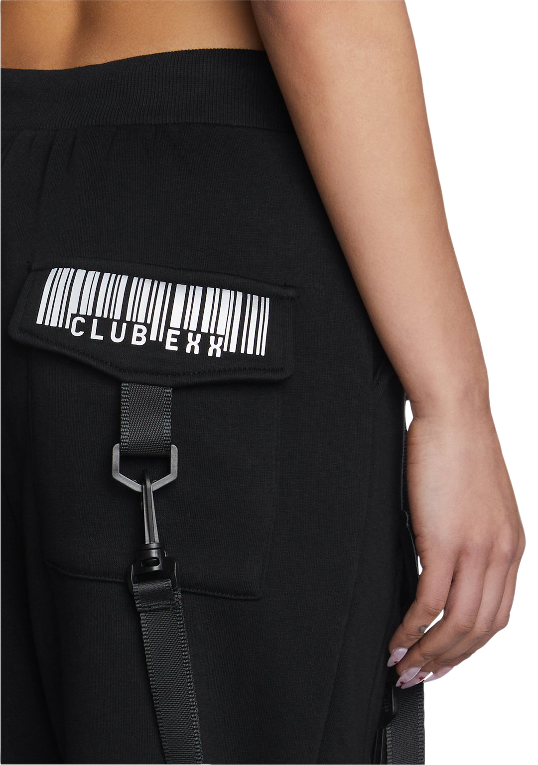 Club Exx Barcode Print Cargo Joggers - Black - Image 5