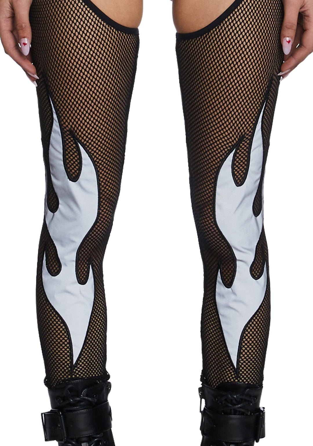 Club Exx Reflective Fishnet Chaps - Image 5