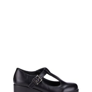 Koi Footwear Cut Out Platform Heel Mary Janes - Black