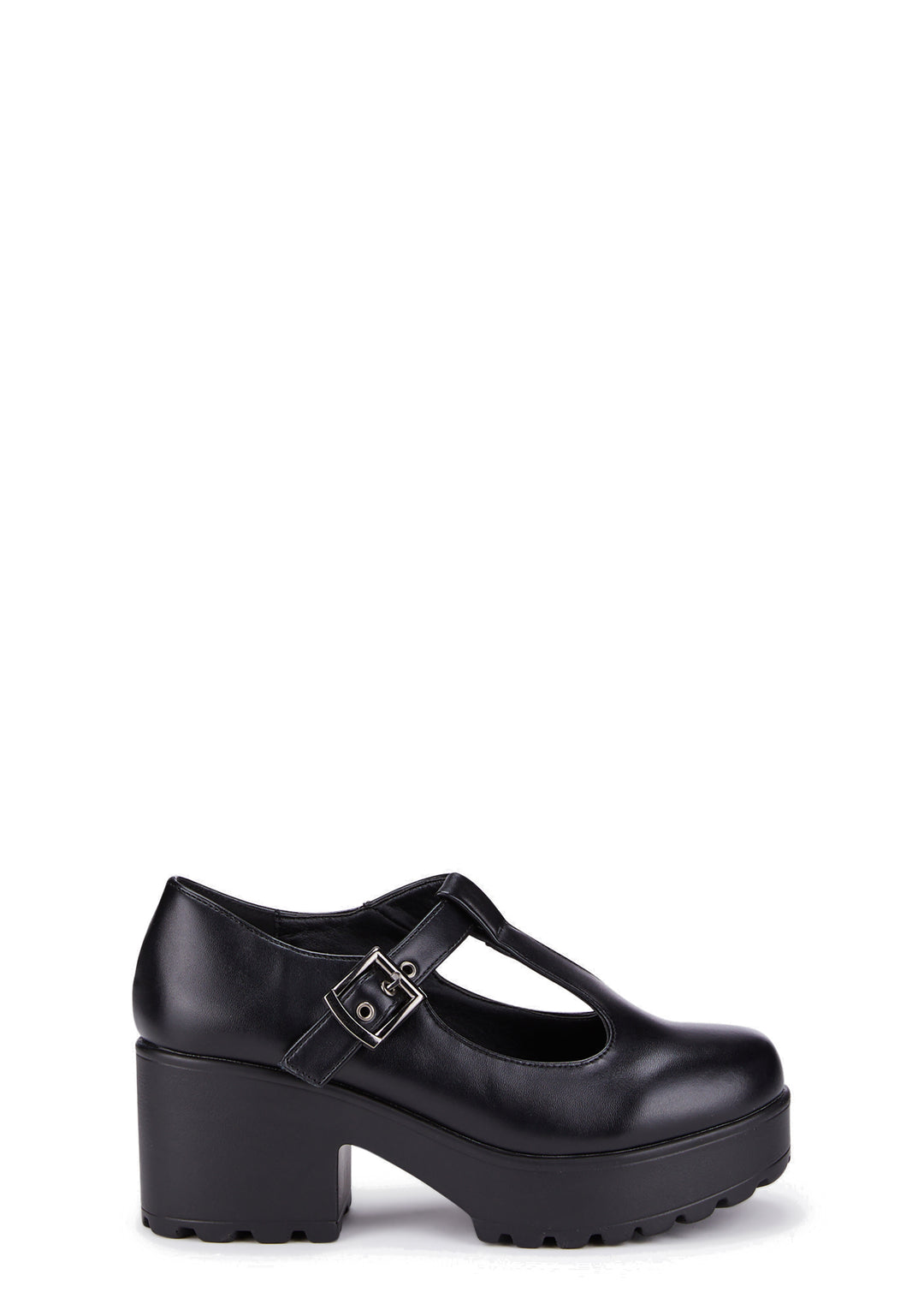 Koi Footwear Cut Out Platform Heel Mary Janes - Black