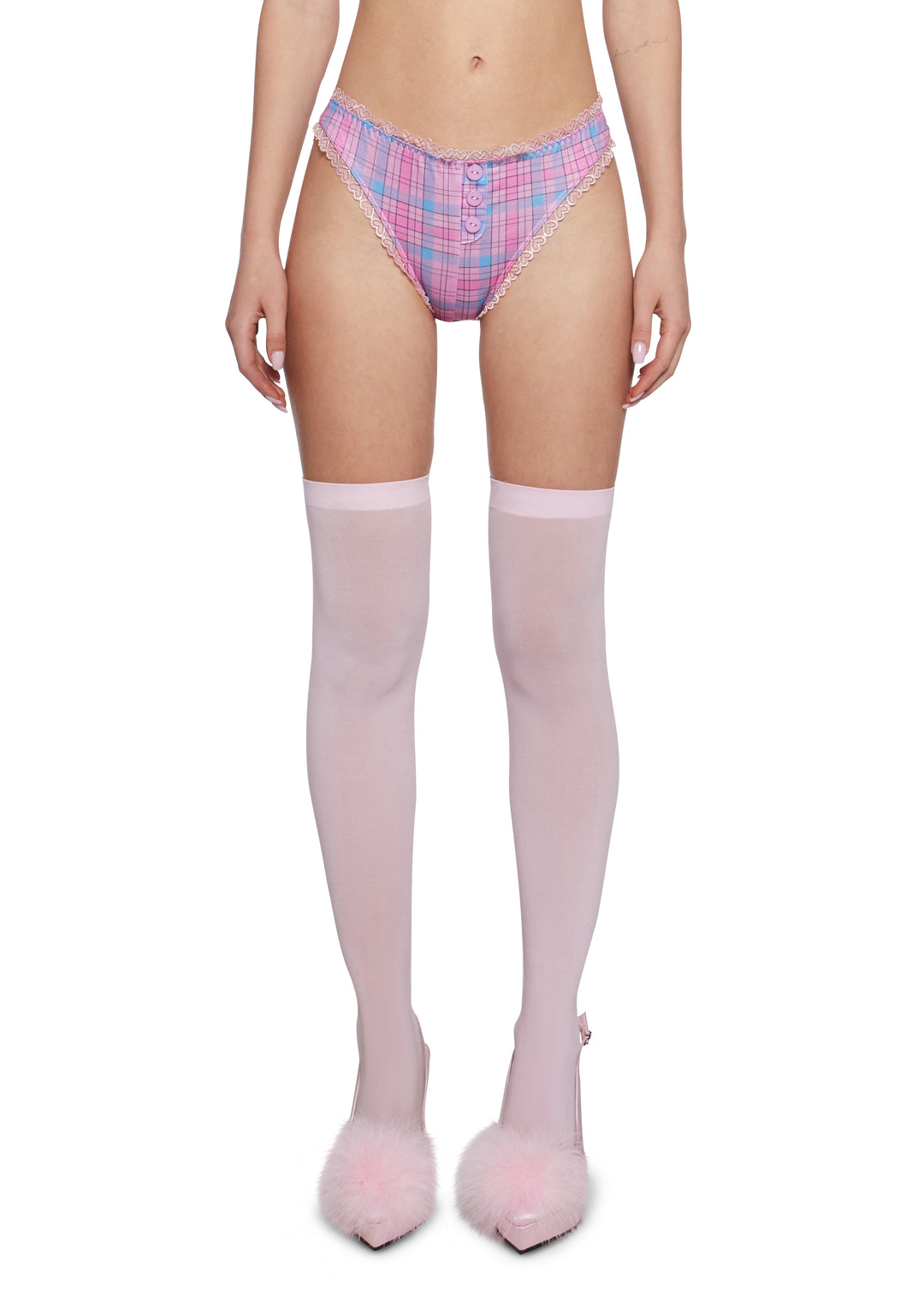 Sugar Thrillz Cheeky Pink Plaid Panties