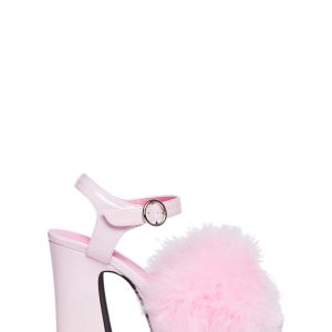 Sugar Thrillz Pink Marabou Fluff High Heel Platforms