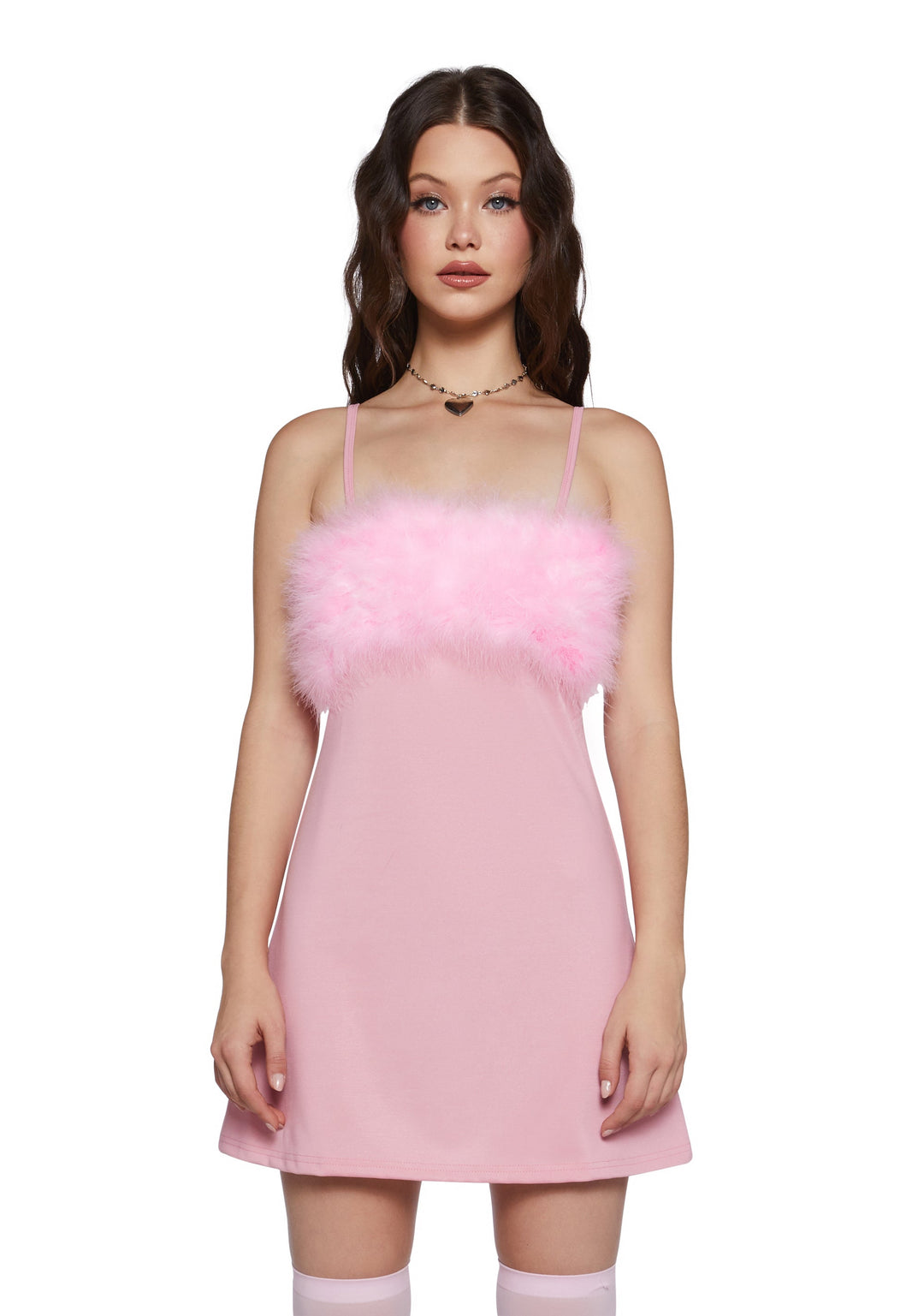 Sugar Thrillz Pink Marabou Mini Dress
