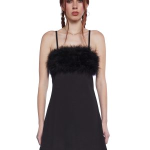 Sugar Thrillz Pink Marabou Mini Dress