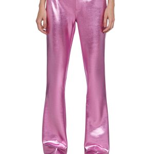 Delia's Pink Metallic Flared Pants