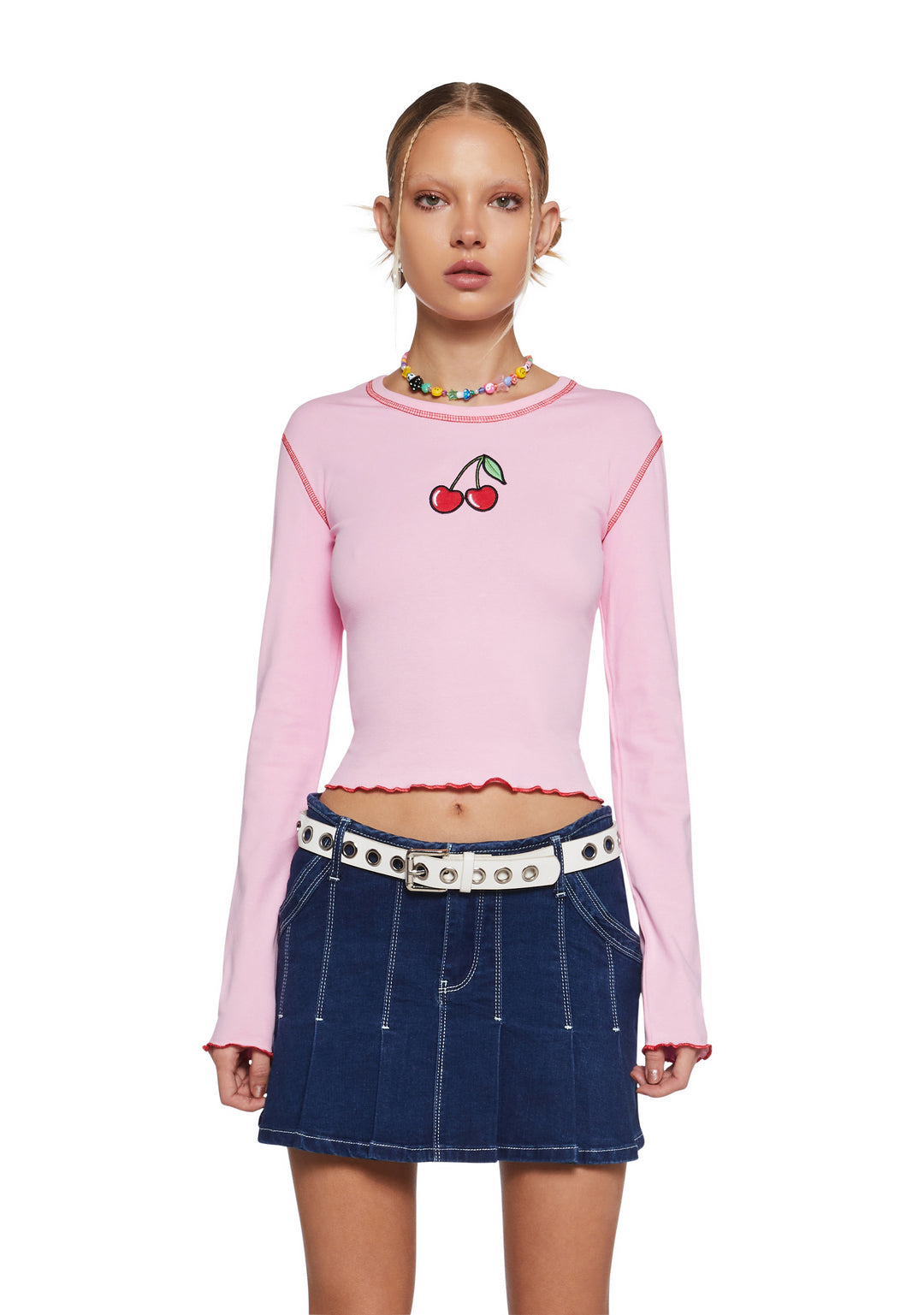 Delia's Pink Cherry Long Sleeve Tee