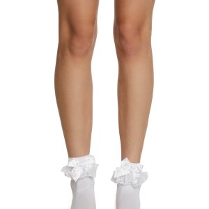 White Lace Trim Ankle Socks