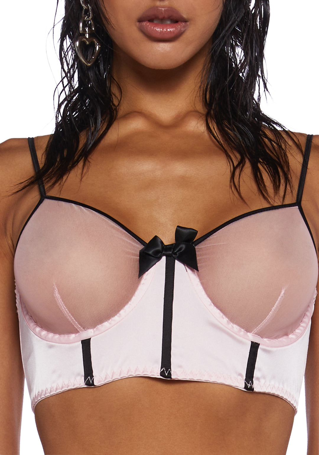 Sugar Thrillz Sexy Sheer Underwire Soft Cup Bralette Pink - Image 4