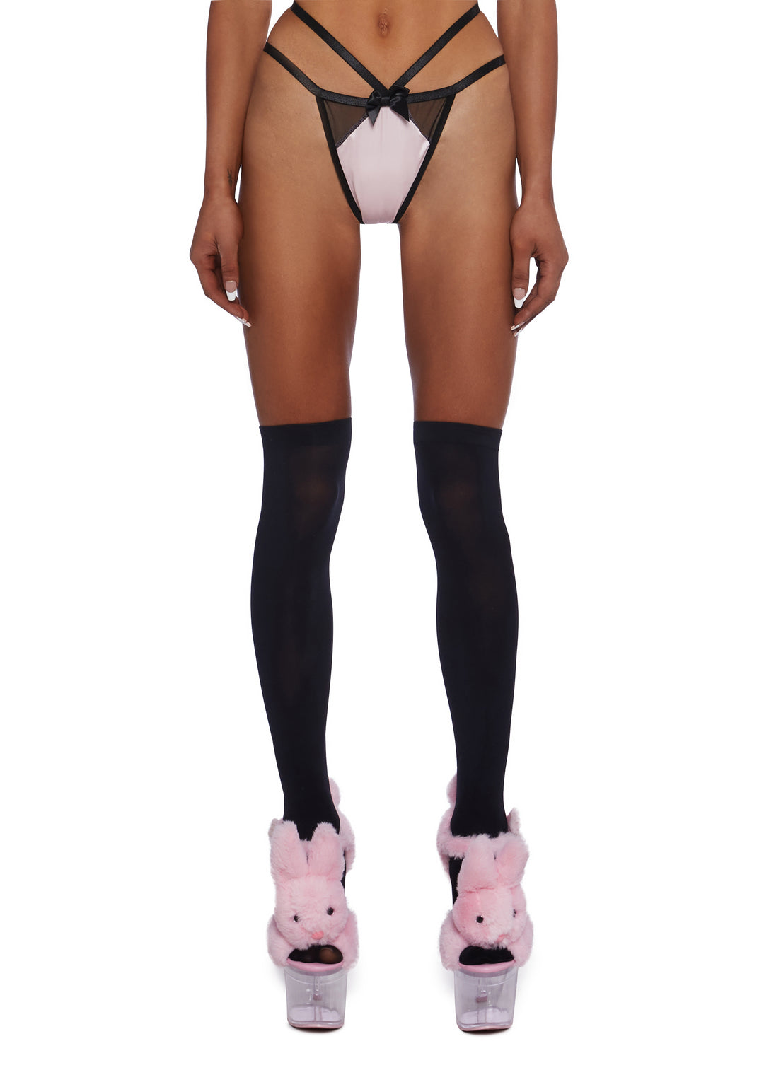 Sugar Thrillz Sexy Strappy Thong Panties Pink Black