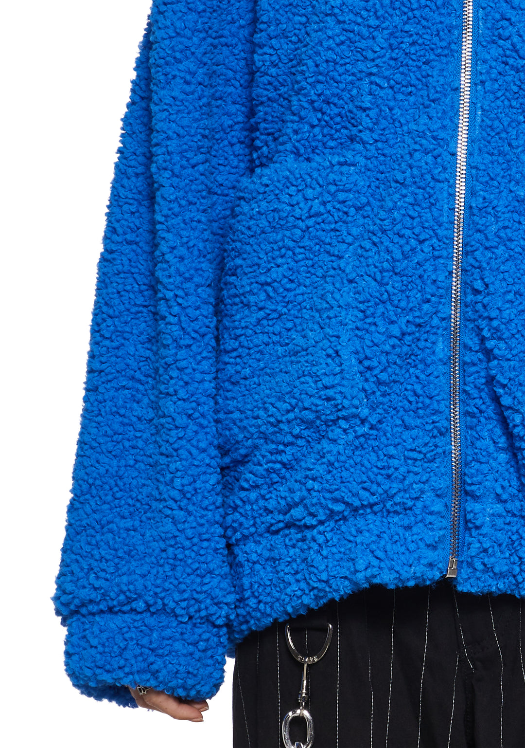 Current Mood Popcorn Teddy Hooded Sherpa Jacket Zip Up Sky Blue - Image 6