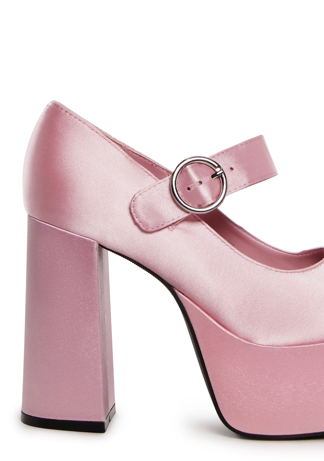 Sugar Thrillz Satin Platform Mary Janes - Light Pink - Image 2