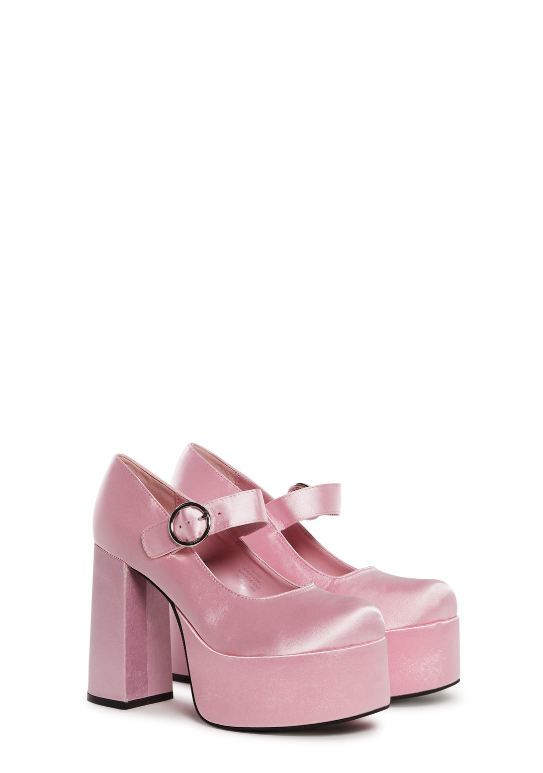 Sugar Thrillz Satin Platform Mary Janes - Light Pink - Image 3