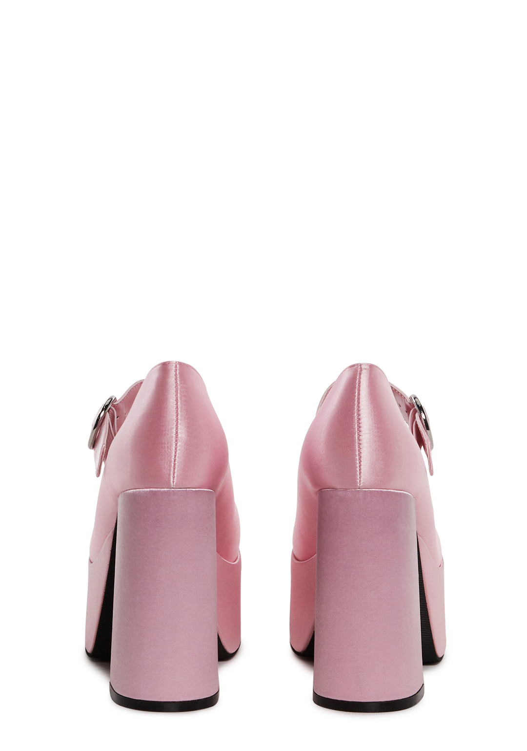 Sugar Thrillz Satin Platform Mary Janes - Light Pink - Image 4