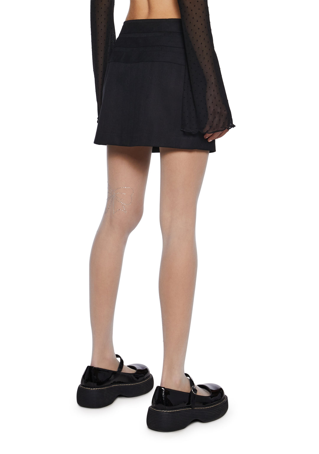 Delia's Pinstripe Buckle Mini Skirt - Black - Image 4