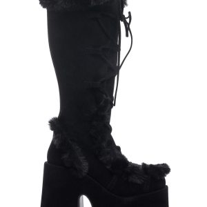 Camel-311 Platform Knee High Boots