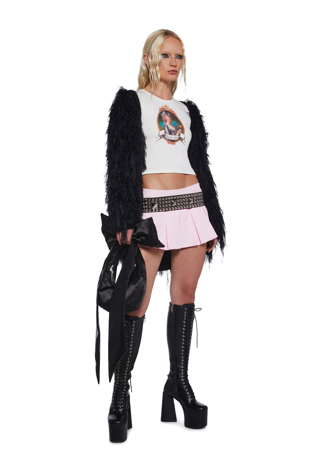 Sugar Thrillz Queen Graphic Puff Sleeve Tee - Ivory - Image 2