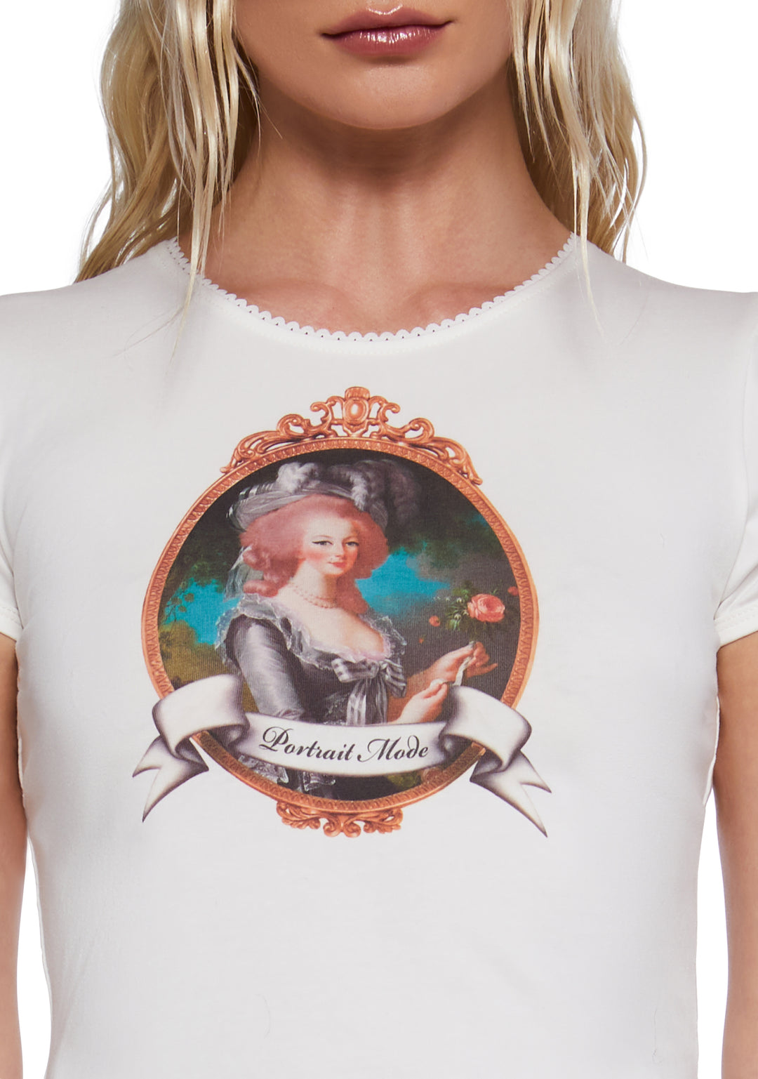 Sugar Thrillz Queen Graphic Puff Sleeve Tee - Ivory - Image 5
