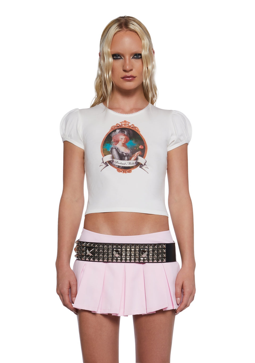 Sugar Thrillz Queen Graphic Puff Sleeve Tee - Ivory