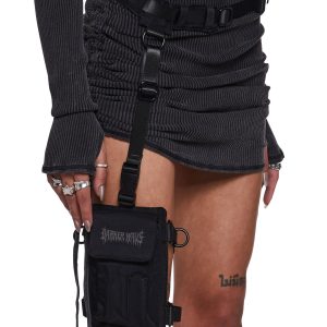 Darker Wavs Leg Garter Pocket Belt Bag - Black