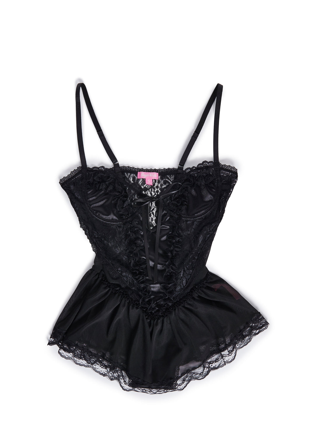 Sugar Thrillz Sheer And Lace Teddy - Black - Image 8