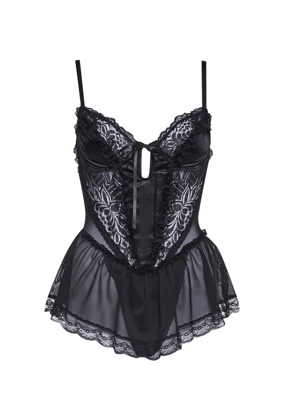 Sugar Thrillz Sheer And Lace Teddy - Black - Image 10