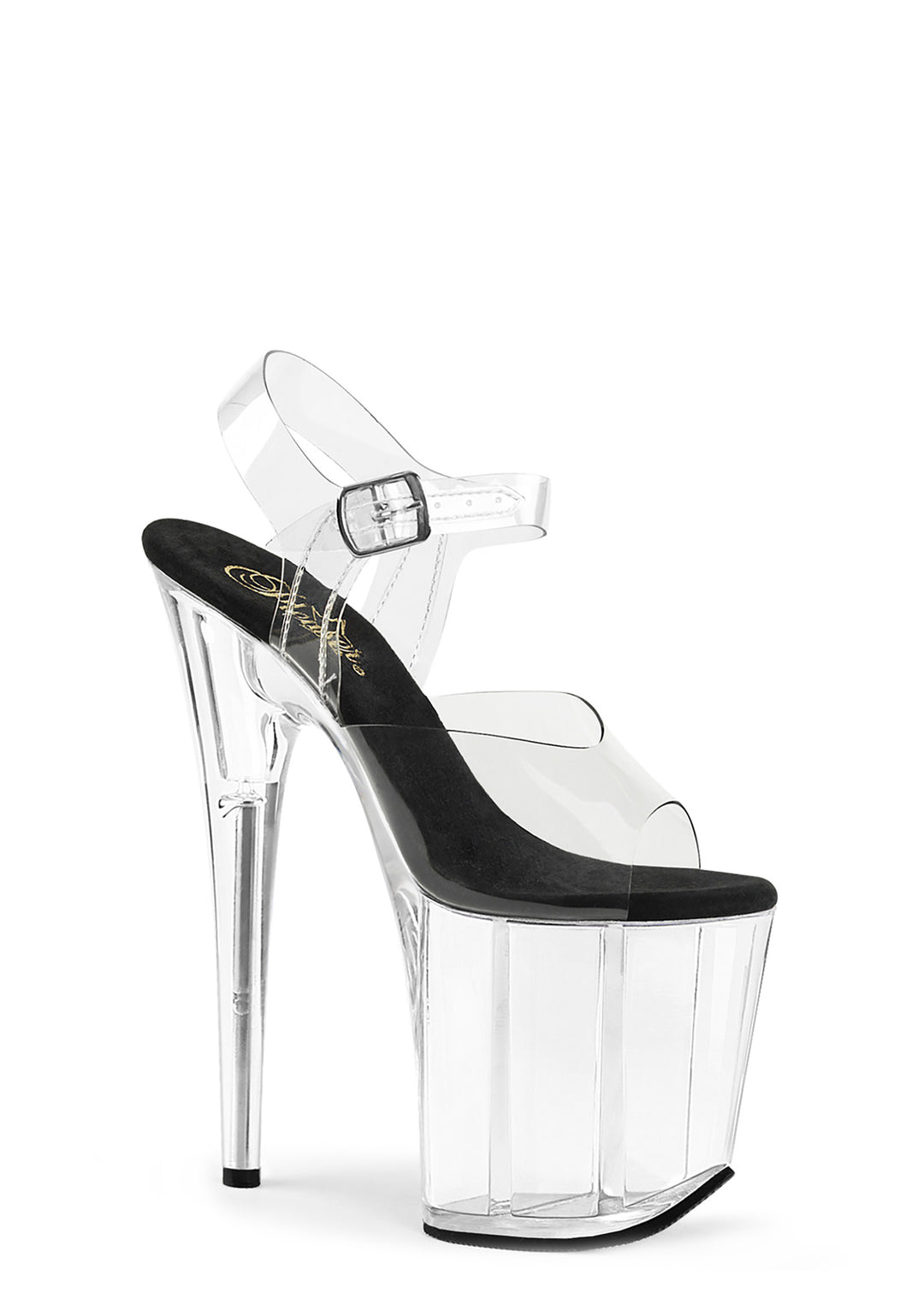 Flamingo-808 Platform Ankle Strap Sandals-Clear