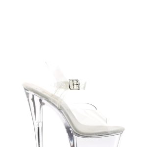 Sky-308 Platform Ankle Strap Sandals-Clear