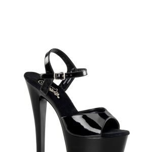 Sky-309 Platform Ankle Strap Sandals-Black