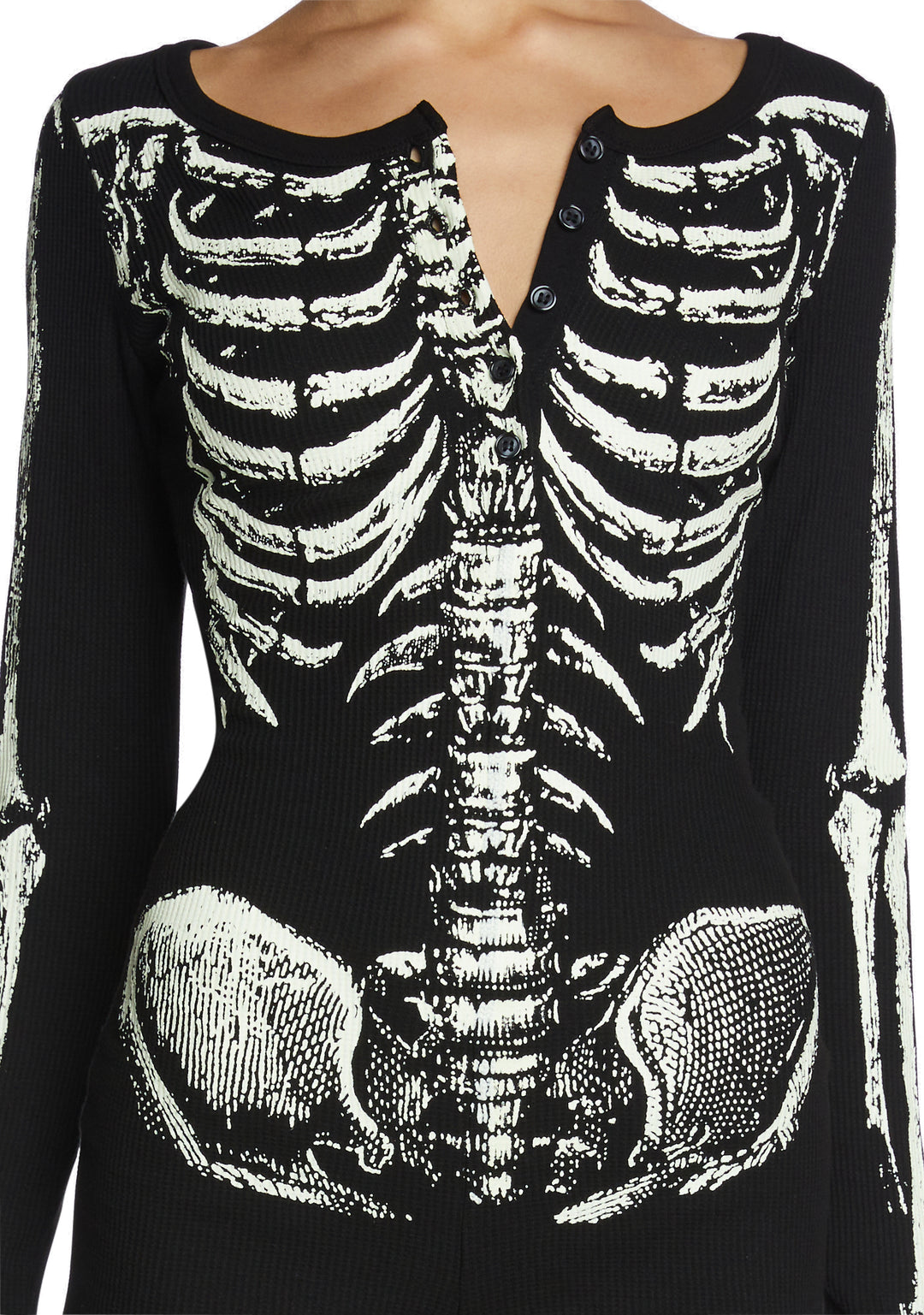 Trickz N' Treatz Skeleton Thermal Romper - Pink - Image 4