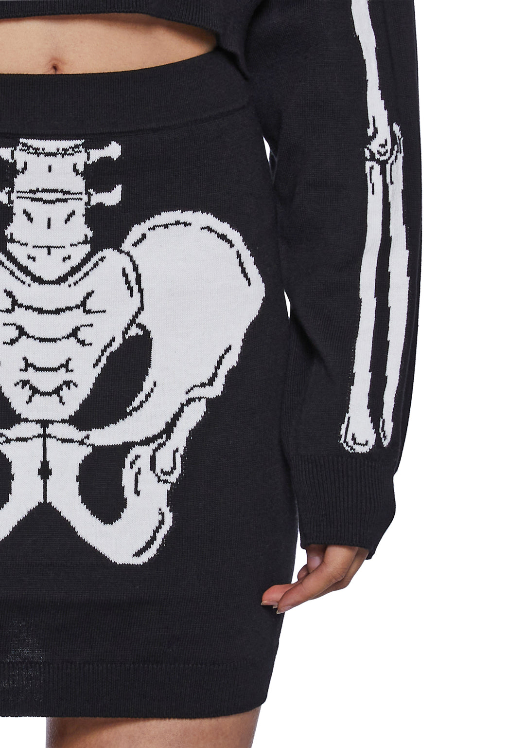 Trickz N Treatz Skeleton Two Piece Sweater Skirt Set - Image 2