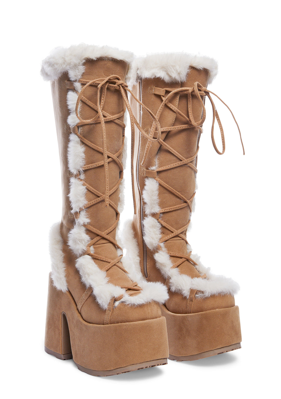 Camel-311 Platform Knee High Boots - Image 3