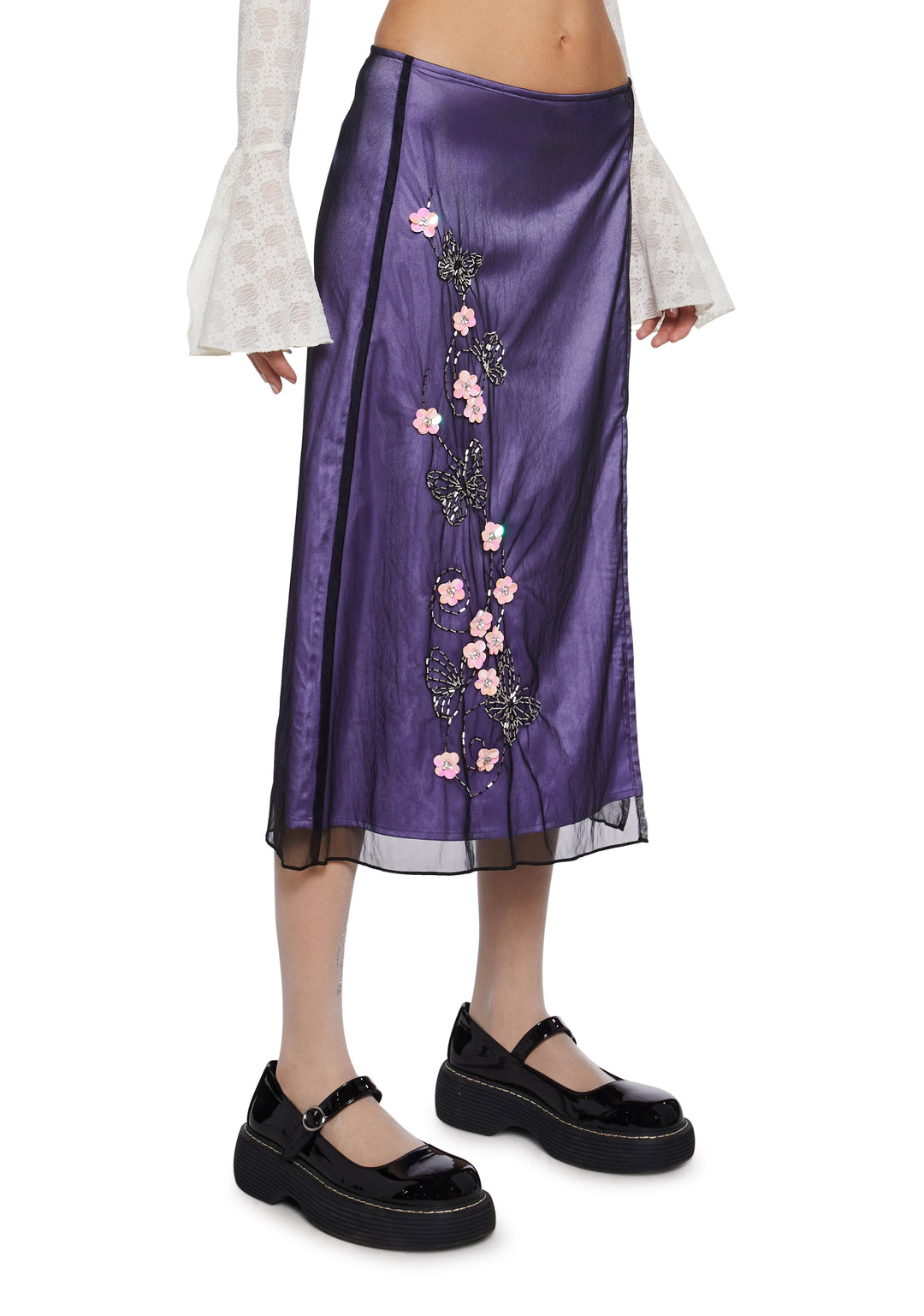 Delia's Tulle Multilayered Midi Skirt - Purple - Image 3