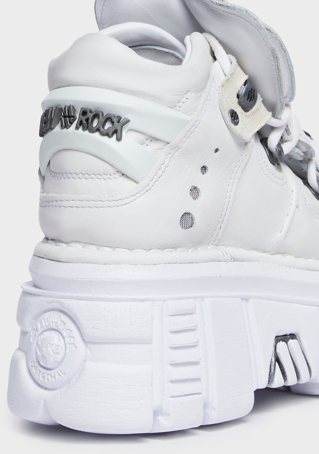 New Rock White Metallic S53 Leather Sneakers - Image 2