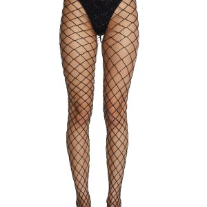 Glitter Fishnet Tights - Black